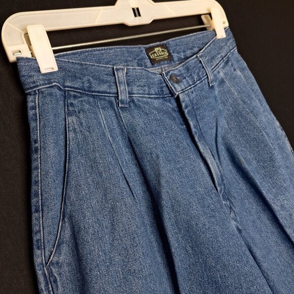 Vintage 90s Lee High Waisted Pleated Denim Shorts Size S Relaxed Fit Y2K Mom Sho - Picture 6 of 8